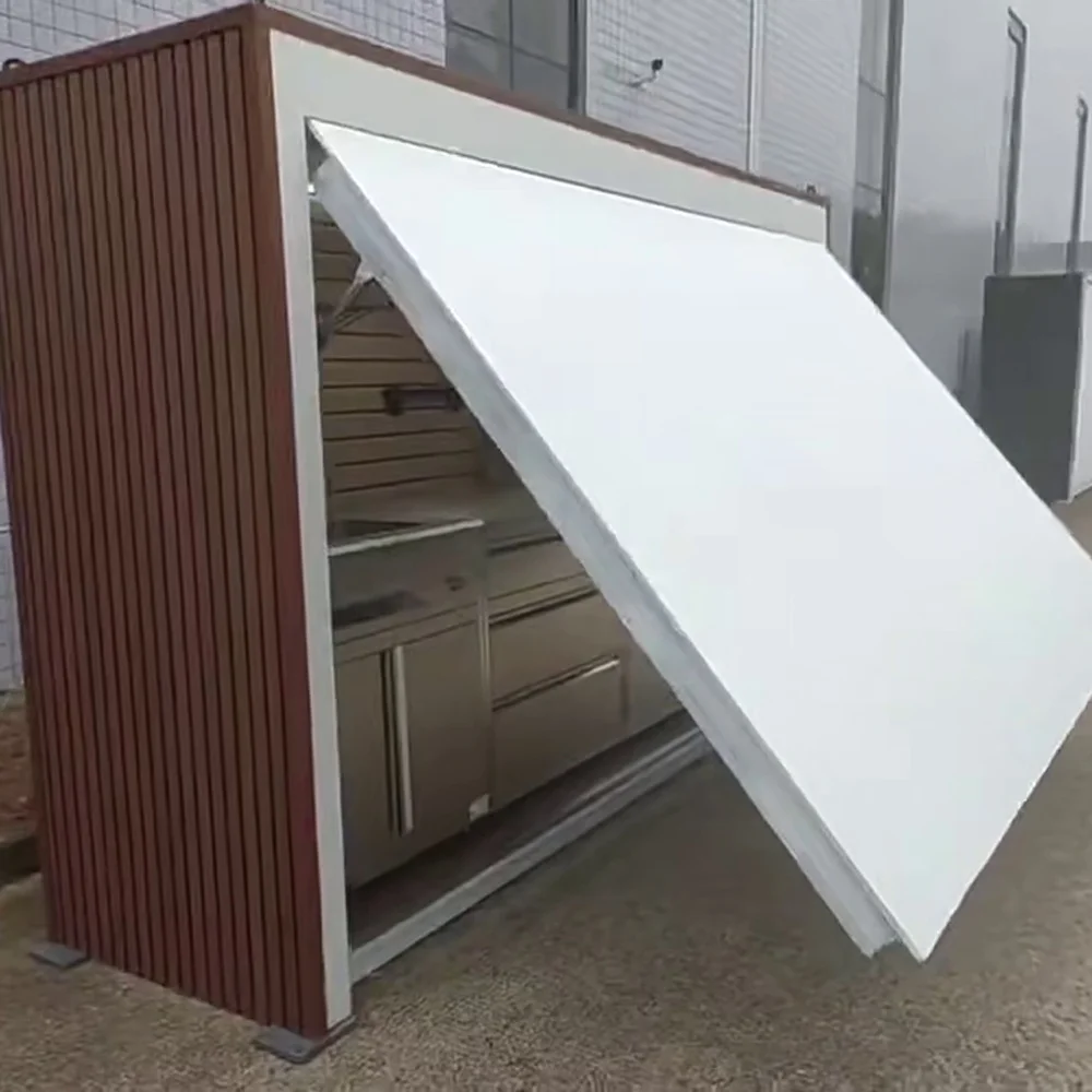 New Arrival Outdoor Kitchen with Shed Waterproof BBQ Grill Station Stainless Steel Garden Backyard Cooking Island Customized