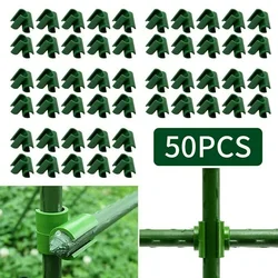 10/50Pcs Green Plant Trellis Connector Clip Stake Clips Vegetable Vine Cross Buckle For Fixed Garden Frame Rod Gardening Tool