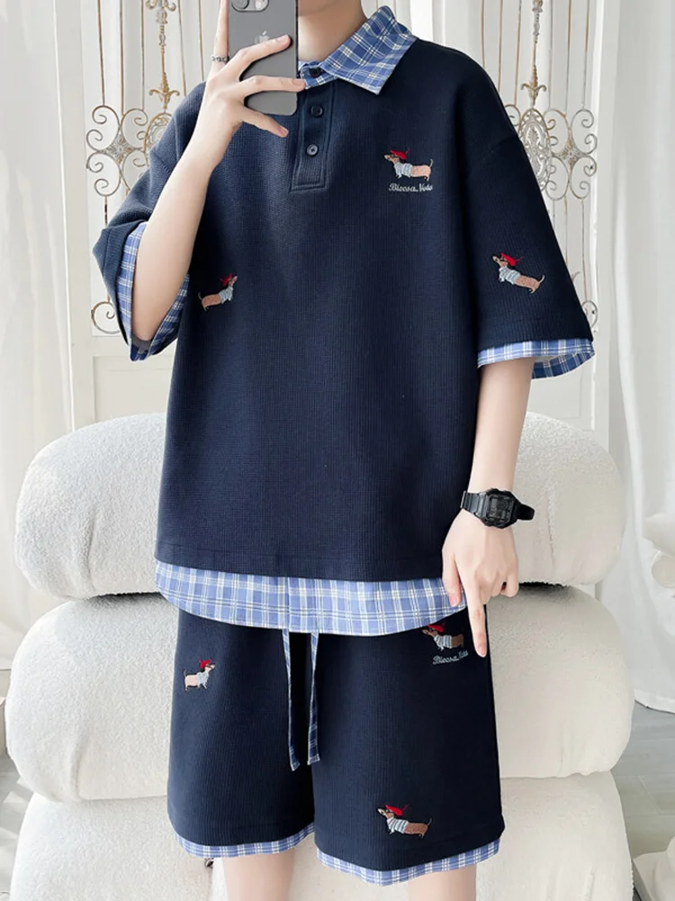 

Летний повседневный спортивный костюм для мужчин ort Sve irt And orts с вышивкой собаки таксы, крутой наряд для мальчика-подростка Haome