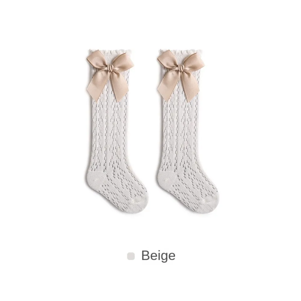 Soft Cotton Baby Knee High Socks Breathable Elastic Hollow Out Socken Mesh Boneless Baby Socks for 0-3 Years Old
