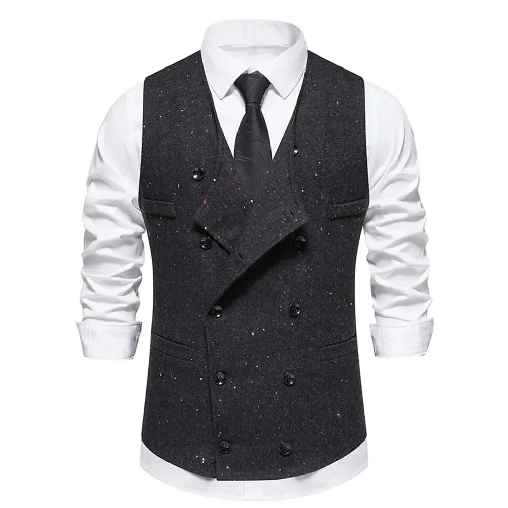 

Suit Men Waistcoat Button Down Double Breasted Formal Gentleman Muscle Overcoat Sexy Sleeveless Suit Waistcoat