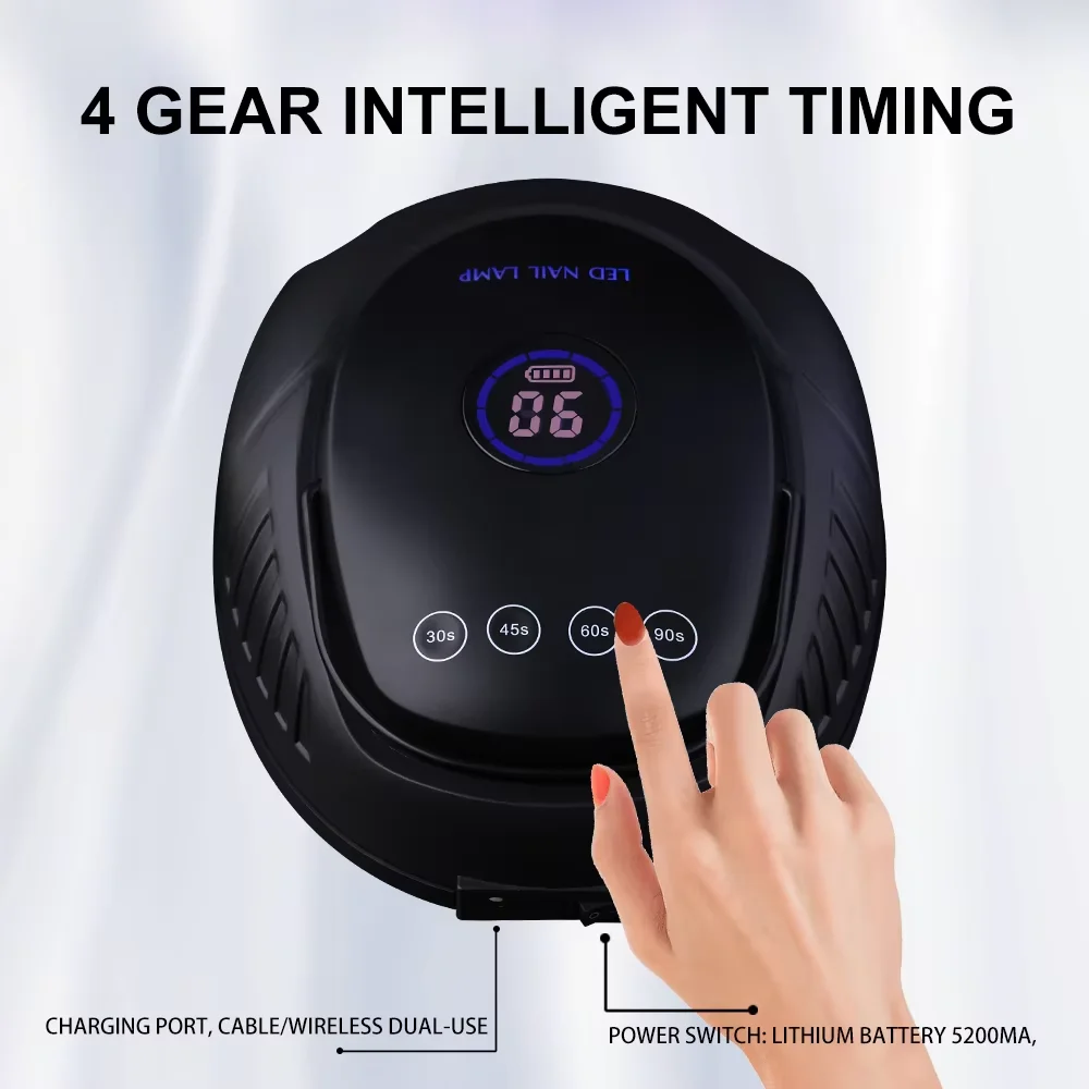 Popular Cordless and Rechargeable uber Uv/led Nail Lamp 72w Gold Nail Gel Polish Dryer Machine Led Lamp for Acrylic Nails