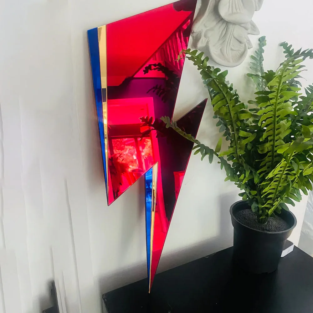 Mirrored Lightning Wall Art Mirror Lightning Home Decor Acrylic Lightning Wall Hanging Decor Dorm Room Decor