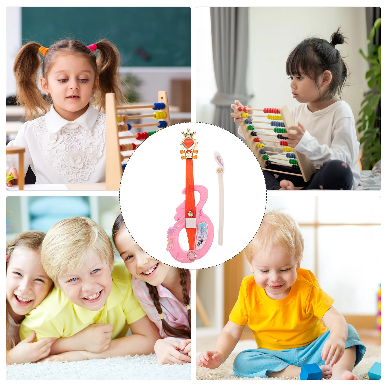 كمان صغير للتعليم المبكر، محاكاة واقعية قابلة للعب، آلة كمان موسيقية للمبتدئين لتعزيز الإبداع للأطفال