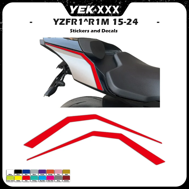 For YAMAHA YZFR1 YZF-R1 R1M YZF1000 Rear Tail Fairing Sticker Rear Seat Line Hollowing 2015-2024 15 16 17 18 19 20 21 22 23 24