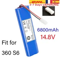100% novo 14.8v 6800mah bateria para qihoo 360 s6 aspirador de pó robótico peças substituição acessórios baterias substituição