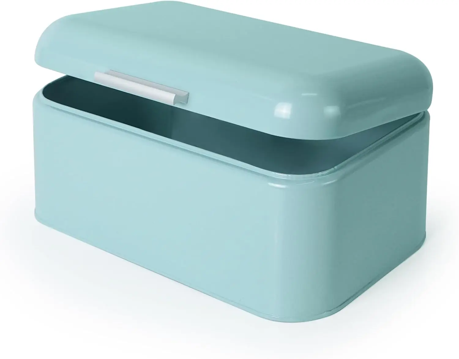 

Metal Storage Box with Hinged Lid, Decorative Tin Box Jewelry Keepsake Bread Bin Container for Home Kitchen Counter