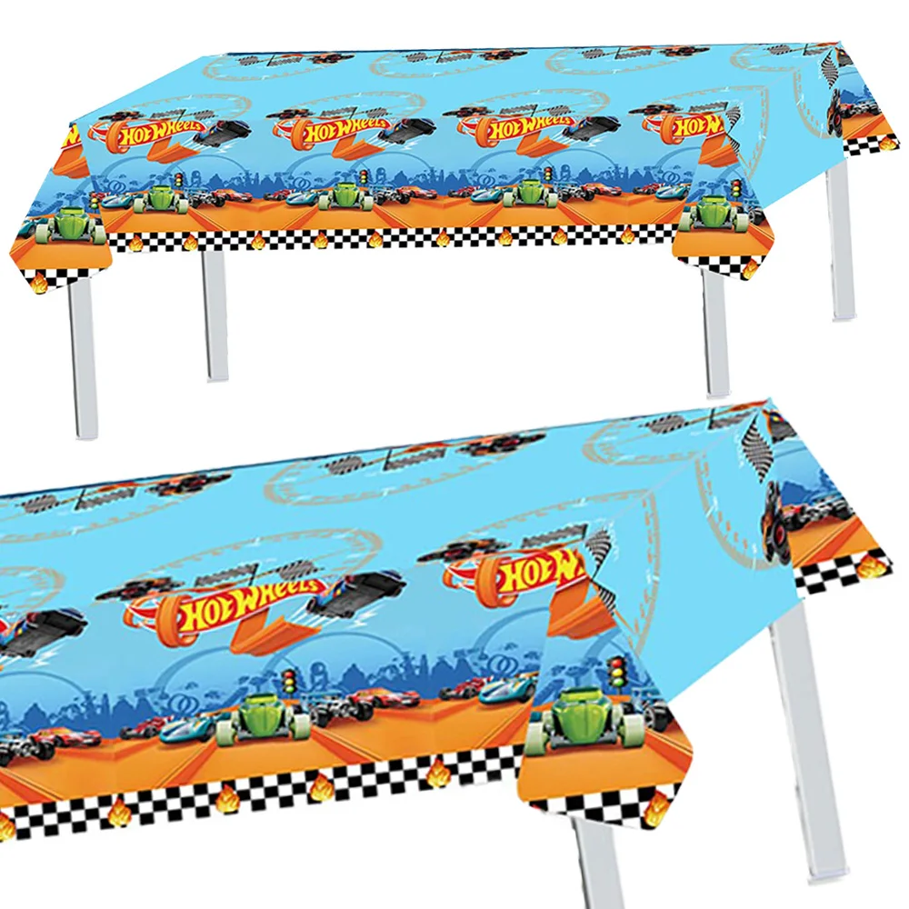 

Race Car Hot Wheels Birthday Baby Shower Decorations Motocross Motorbike Racing Theme Party Decor Tablecloth 137x274cm