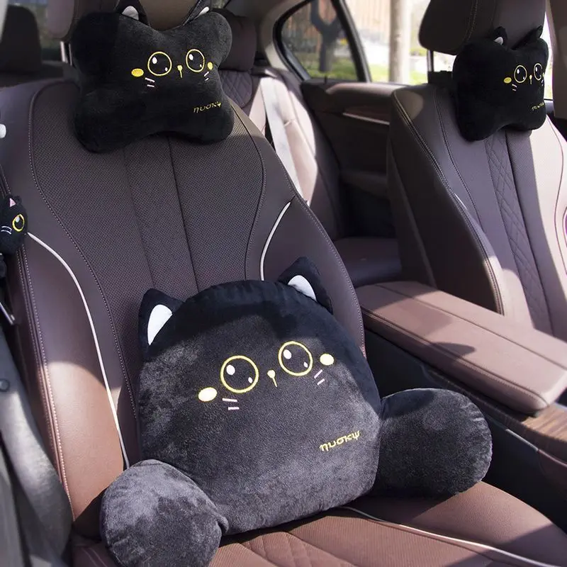 Cute Cartoon Car Seat, Neck Cushion, Seat Cushion, Universal Lumbar Support for Car Backrest, Neck Protection