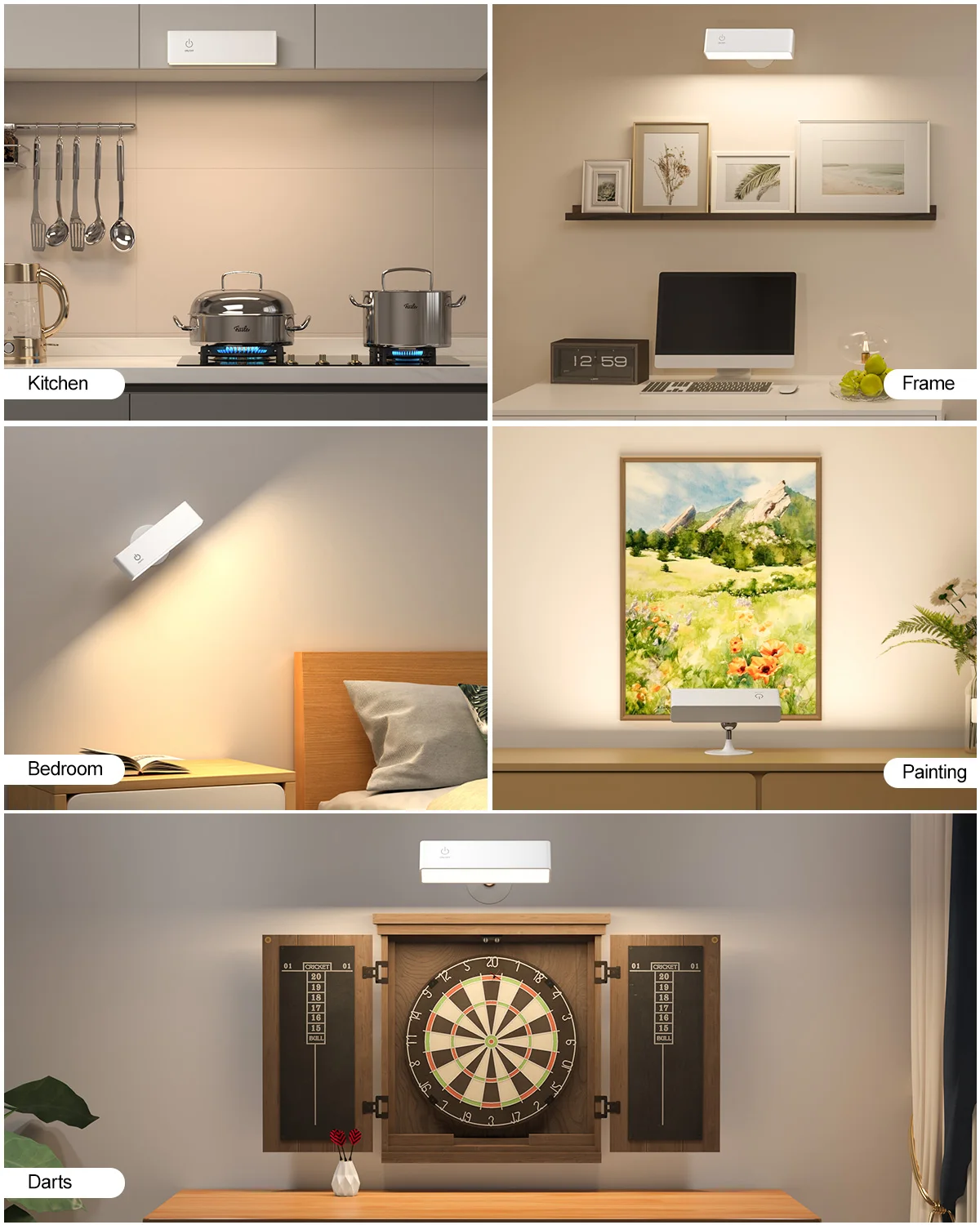 LED Dimmable Wall Sconce Wall With Remote 3 Color Temperatures Magnetic 360°Rotation Wall Sconce Wall Lamps