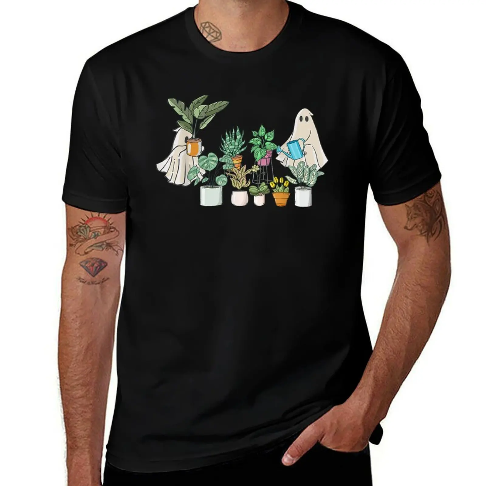 

Ghost Plant Lady Halloween Ghostly Gardening Plant Lover T-Shirt t shirt custom print T-Shirt