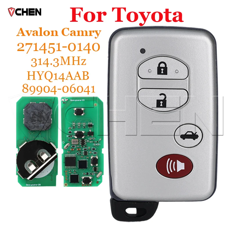 Smart Key Remote Fob For Toyota Avalon Camry 2007 2008 2009 2010 89904-06041 FCC HYQ14AAB 271451-0140 314.3MHz 4D Chip 4 Buttons