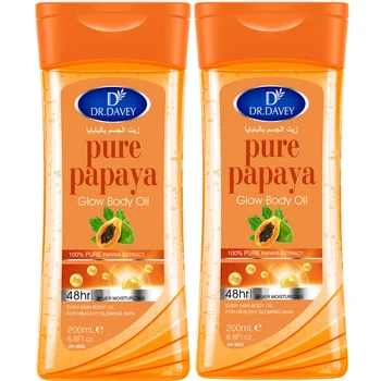 2pcs 200ml Papaya Glow Body Oil Body Skin Care Oil Moisturizing and Hydrating Care Suitable for All Seasons  Body Face Hand