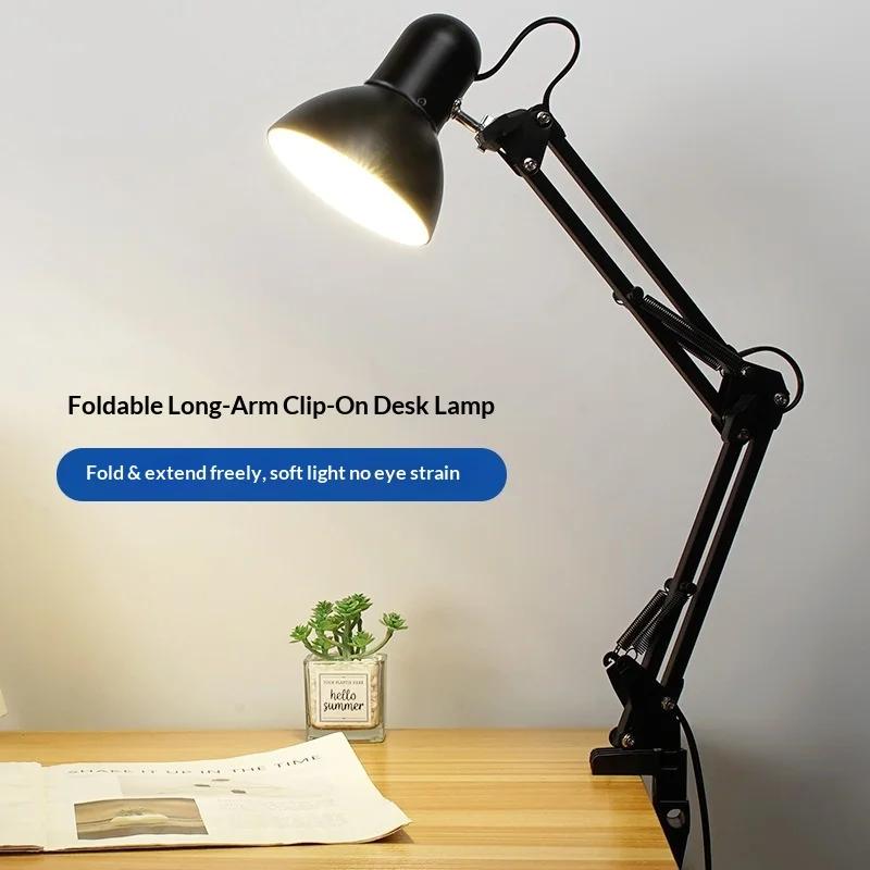

Modern Metal ABS Clip Foldable Adjustable Swing Arm LED Eye Care Dimmable Table Lamp Study Reading Desk Home Decor Novelty New