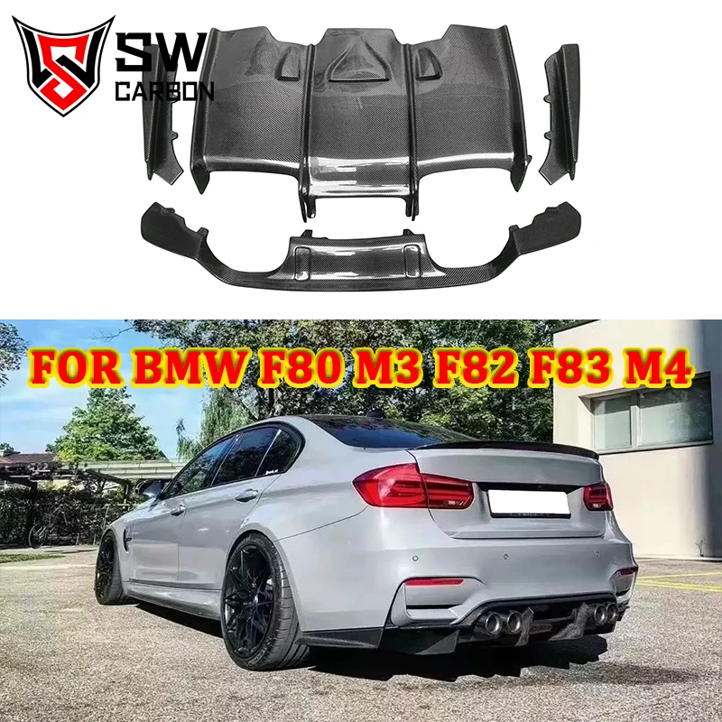 

PSM Style Carbon Fiber Rear Diffuser for BMW F80 M3 F82 F83 M4 2014+ Rear Bumper Lip Splitter Lower Spoiler Splitter Body Kit