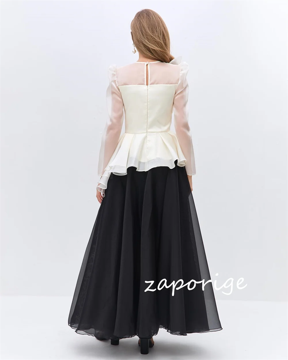 Abiti midi gioiello a trapezio con fiori fatti a mano in organza personalizzati Occasioni su misura Taglie semplici ed eleganti disponibili