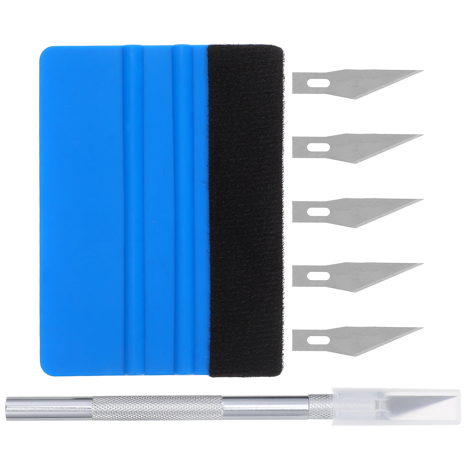 

7 Pieces Car Film Tools Double Sided Scraper Aluminum Blade Set Wrapping Smoothing Vinyl Application Kit Wallpaper Tool