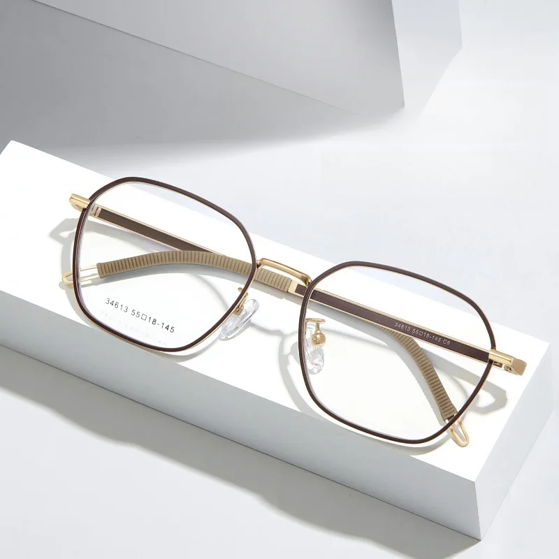 Big Face Metal Eyeglass Frame Business Multilateral Men's Frame Ultra Light And High Elasticity Optical Prescription Frame 34613