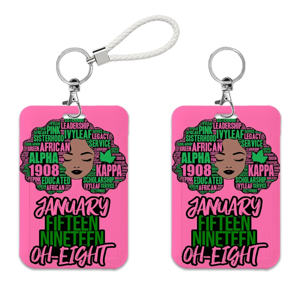 

Sorority Alpha AKA Sodality ID Card Holders Lanyard Credit Card Badge Holder Girl Retractable Clip Business Cardholder Key
