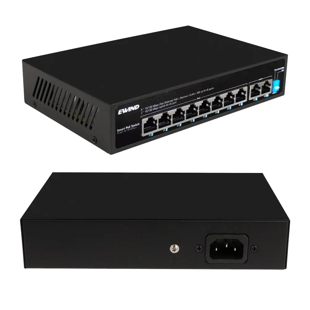 EWIND 6/10 Port Poe Switch Network Switchs Supply Ethernet for IP Camera Wireless AP with Dial Code Switch for NVR or Outdoor