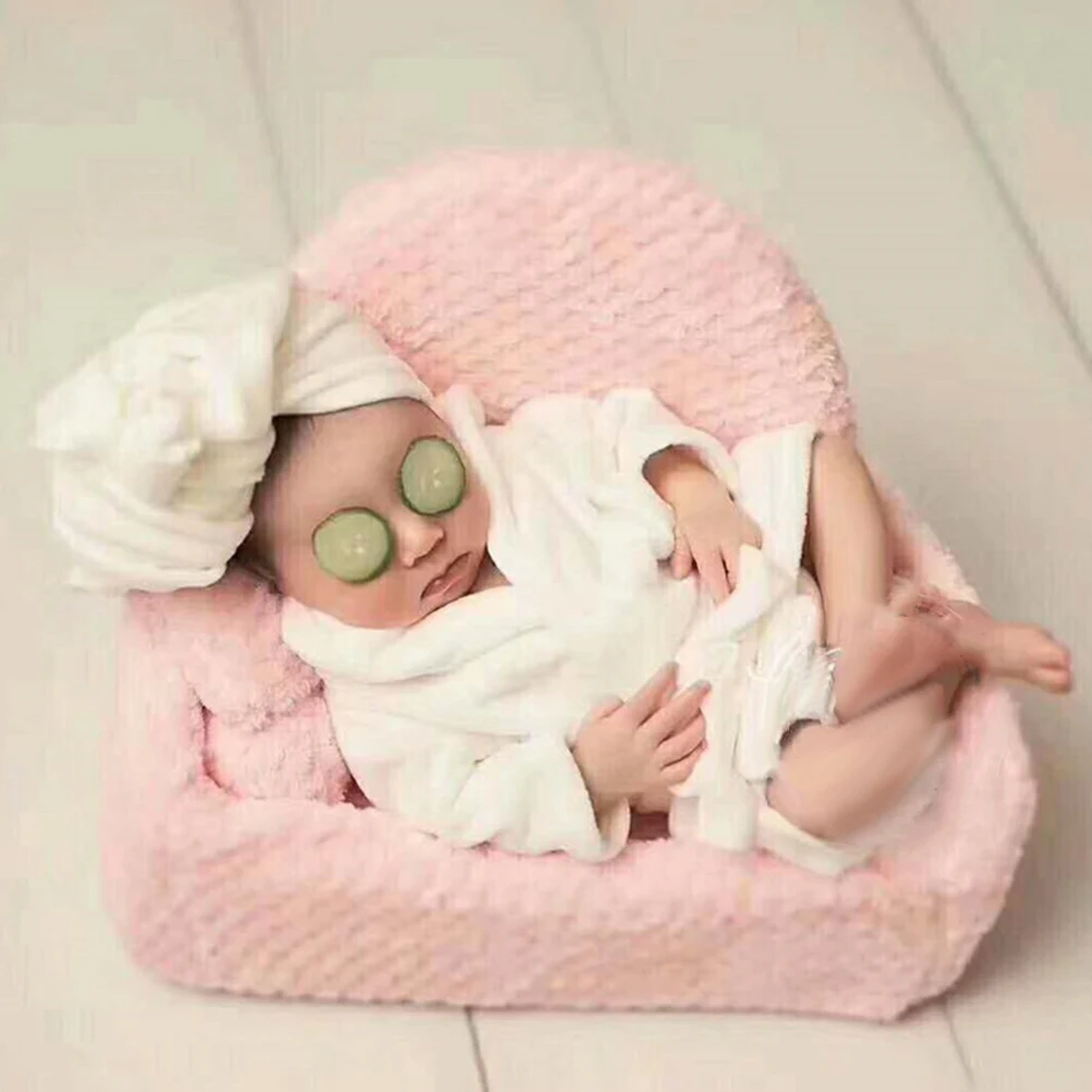 

Cute Cartoon Newborn Bathrobe Set Infant Cucumber Towel Prop Baby Photography Clothing Comfortable Cotton Bathrobe for Baby