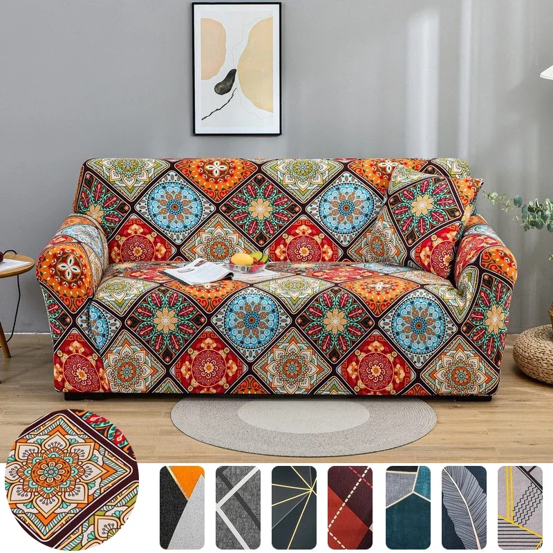 

Printed Stretch Sofa Couch Cover For Living Room L Shaped Combination Chaise Sofa Slipcover Home Decor 1/2/3/4 Seats Removable