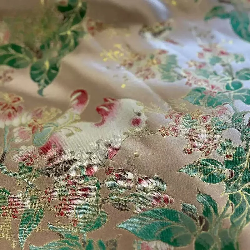 

Kitten play woven gold brocade fabric i cute national style coat girls dress skirt cheongsam bag DIY fabric