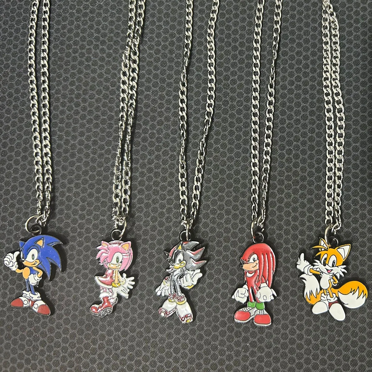 Sonic The Hedgehog Long Chain Necklace Anime Game Figure Metal Pendant Men Women Fashion Necklace Cartoon Jewelry Accessories