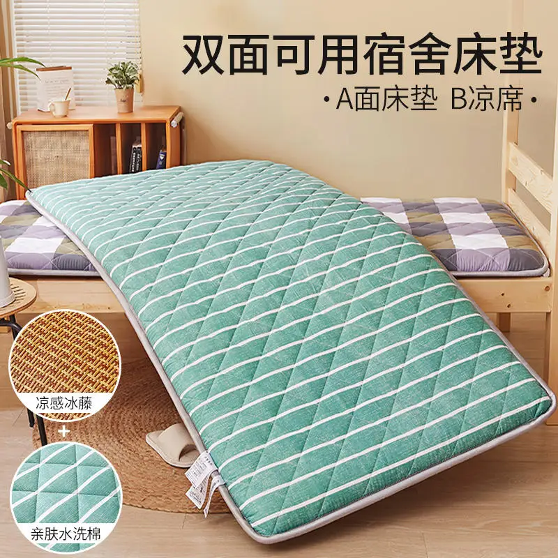 

Double sided mattress for student dormitories, foldable single person winter and summer dual-purpose bedroom, household tatami