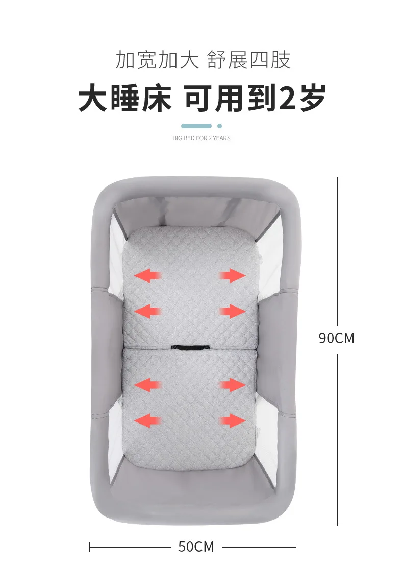 Cribs, European cribs, folding, multifunctional cribs for newborns, portable.