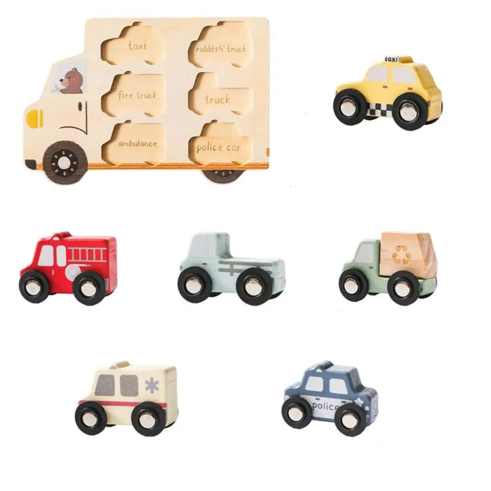 Puzzle Montessori, jouets à motif interactif, géométrie cognitive en bois, jouets défis, bricolage, planche de Puzzle en forme de voiture