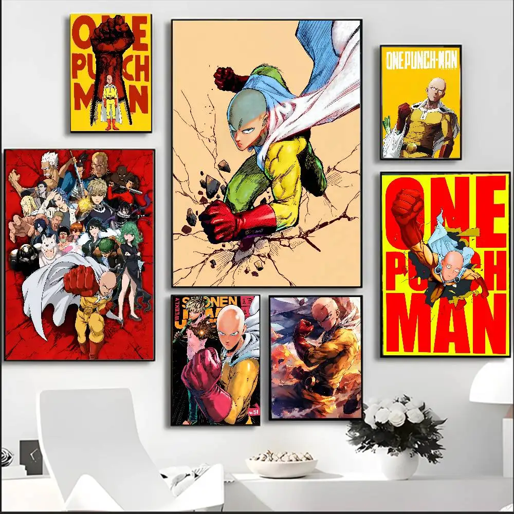 One Punch Man Poster Print For Living Room Home Decor Classic Japanese Anime Aesthetic Canvas Painting Wall Art HD Picture