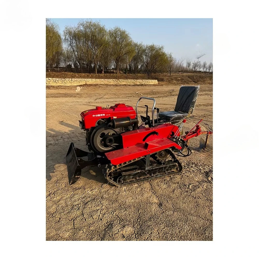 Hot Selling Small Tracked Cultivator 25Hp Small Power Cultivator Hand Cranked Micro Tracked diesel Engine Rotary Tiller