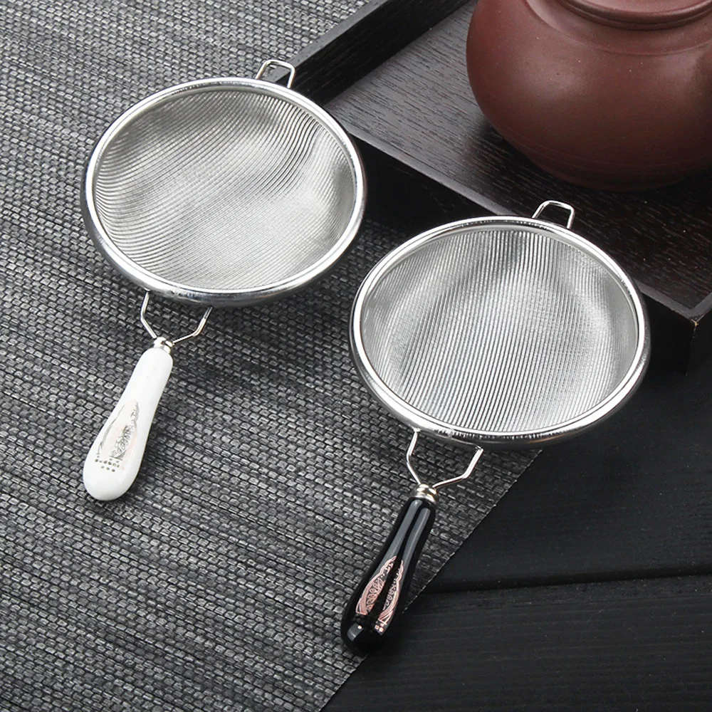 

Reusable Ceramic Handle Mesh Teaware Herbal Loose Leaf Strainer Coffee Filter Tea Strainer Filter Tea Tool Tea Infuser
