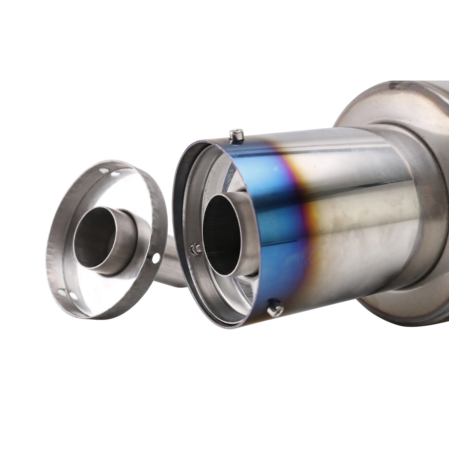 JZZ universal high-quality sound control 76mm 89mm 102 114mm car exhaust dB-killer stainless steel muffler silence reduce noise