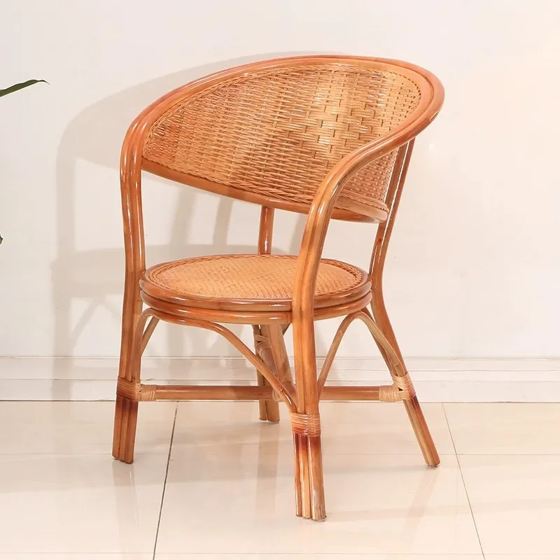 Rattan Chair Set 3 Piece Wicker Patio Furniture Balcony Single Seat with Small Tea Table Outdoor Leisure Backrest for Elderly