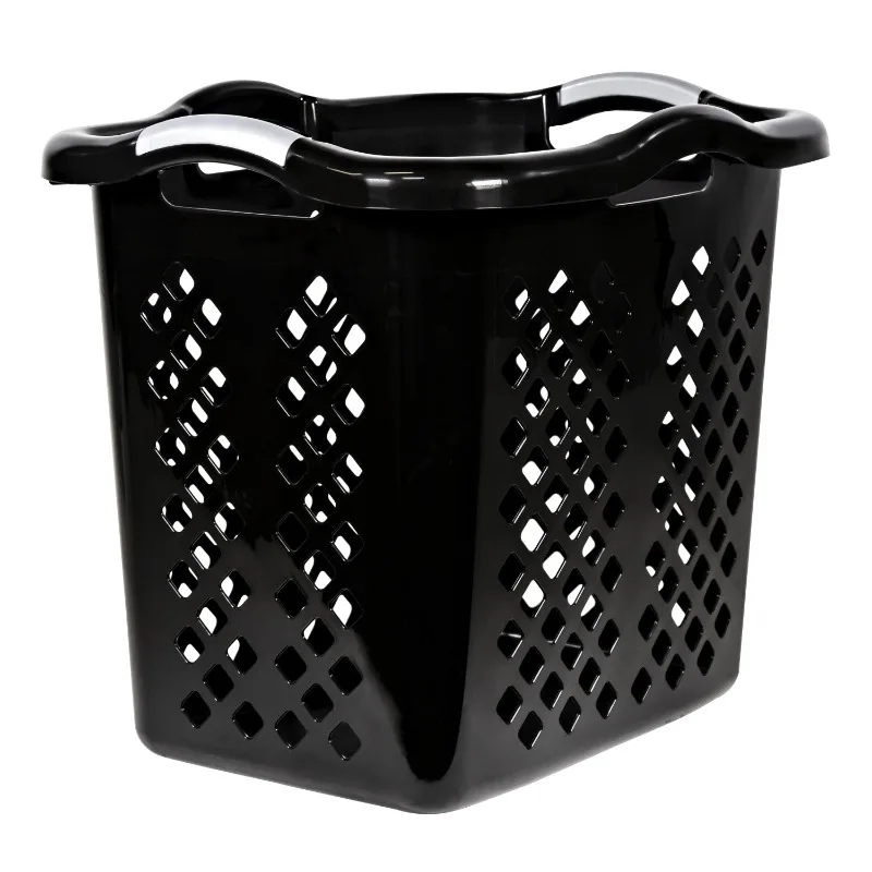 

(2 pack) Logic 2 Bushel Plastic Lamper Laundry Basket, Black, Adults and Tweens