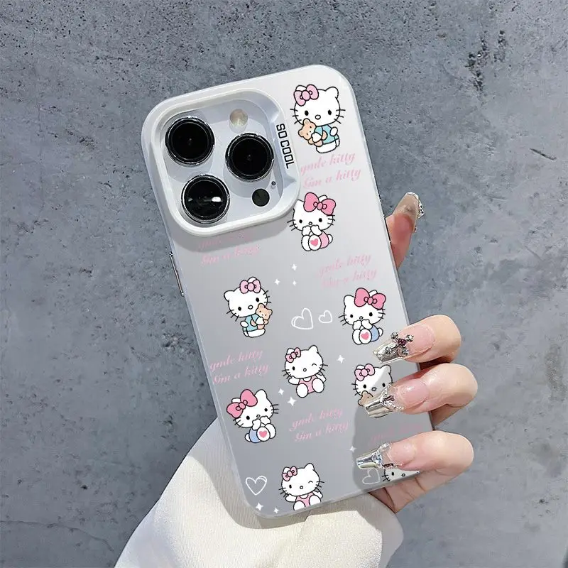 Custodia per telefono Sanrio Hello Kitty Kawaii Cartoon per iPhone 15 14 13 12 11 Pro Max XR XS MAX 7 8 Plus MINI Y2K Cover posteriore per ragazza