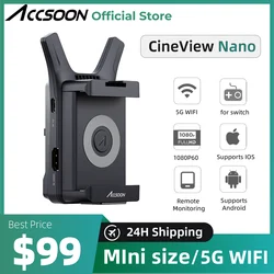 Cineview Nano Accsoon HDMI 150M Range Wireless Video Transmitter 60ms Latency 5GHz Wifi for Android IOS Devices DSLR/RS2 Camera