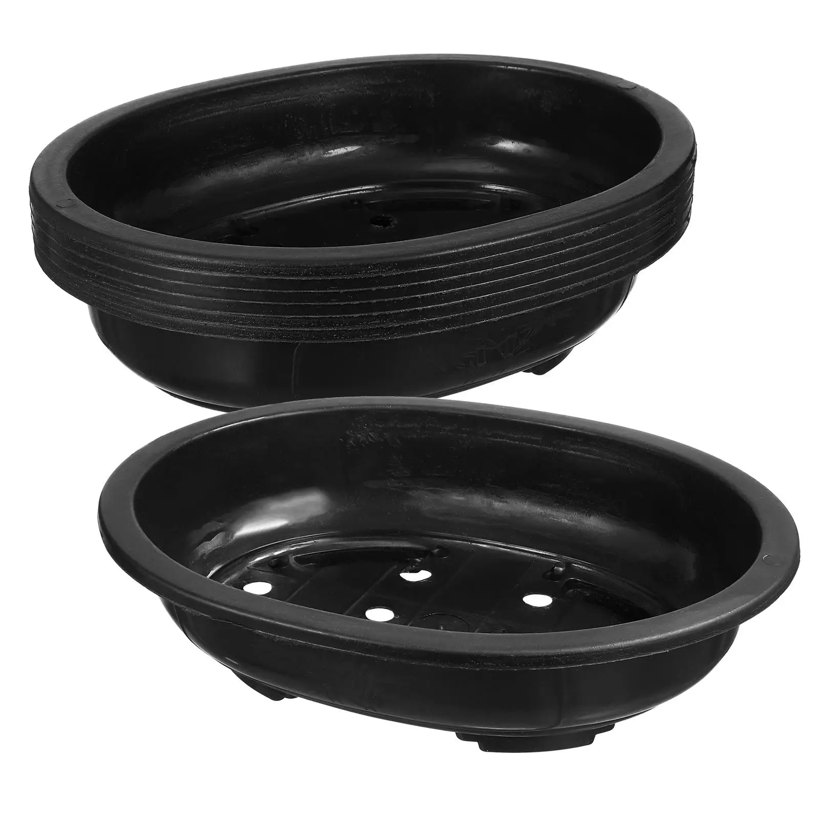 

6 Pcs Large Oval Flowerpot Plastic Planter Pp Nursery Pots Office Bonsai Modern Gardening Pot For Plants