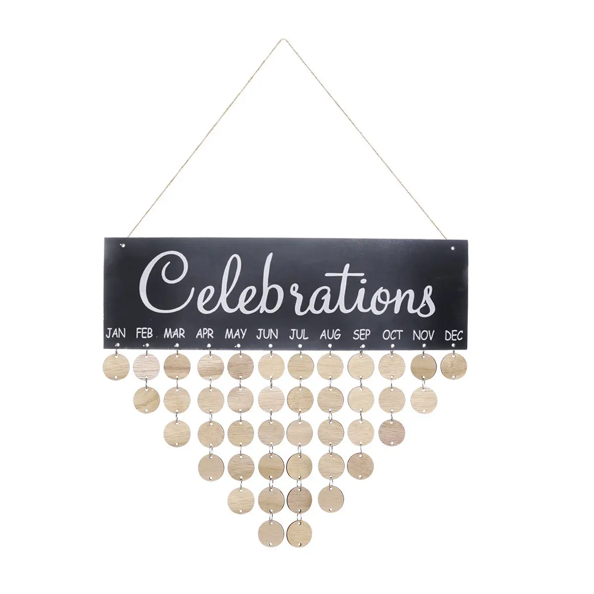 

Creative Wooden Calendar Hanging Board 40x12x0.5cm Birthday Reminder Plaque Home Decor DIY Wood Calendar Plaque Wooden Home