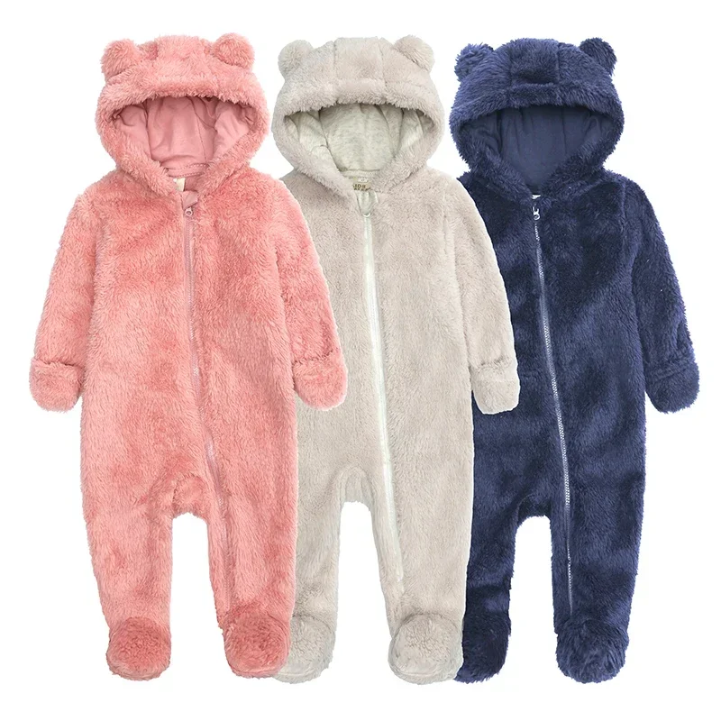 

Baby Boy Girl Bear Hoodies Jumpsuit Clothes Infant Onesies Bodysuit Toddler Long Sleeve Romper Solid Dinosaur Playsuits Costume