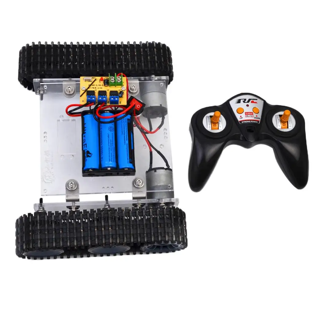 

DIY Tank Car Chassis Plastic Alloy Track Crawler Robot Kit Science Toy for Educational Project