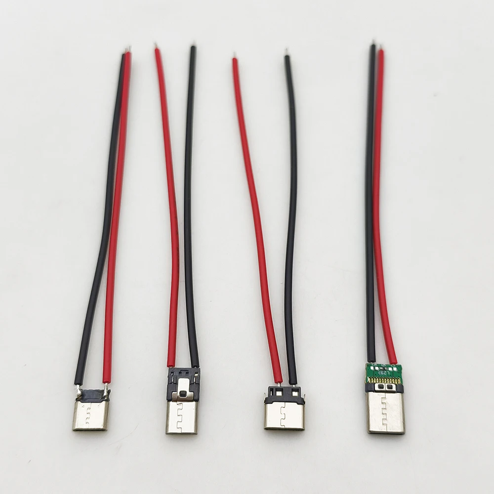 5Pcs 2Pin Micro USB Male Female Jack Type C USB Welding Wire Male Connector For Mobile Phone Charging Port Charging Socket