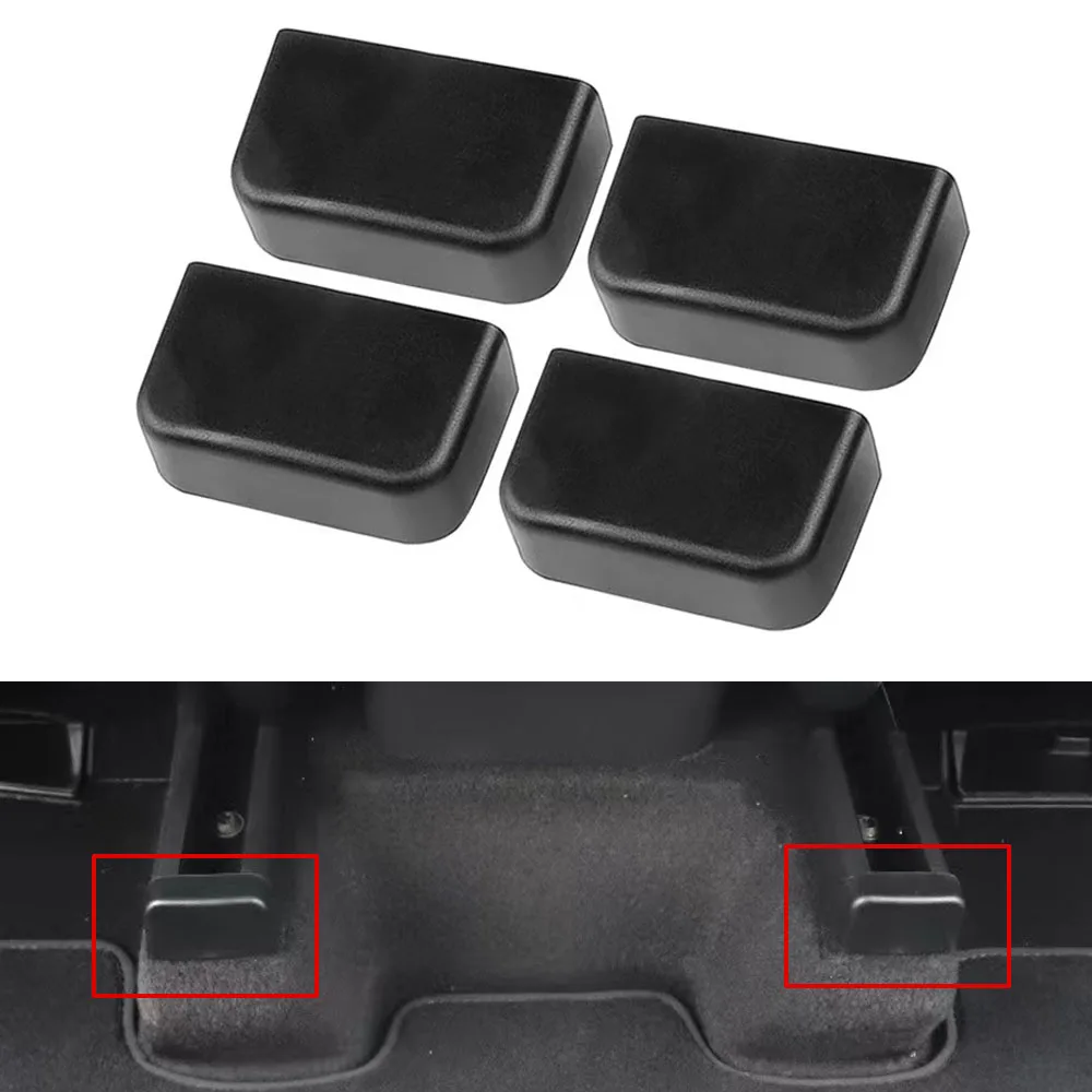 4 Pcs/Set Rear Seat Slide Rail Soft Rubber Plug Black Protection Cover Decorative Cap For Tesla Model 3 Model Y Car Accessories