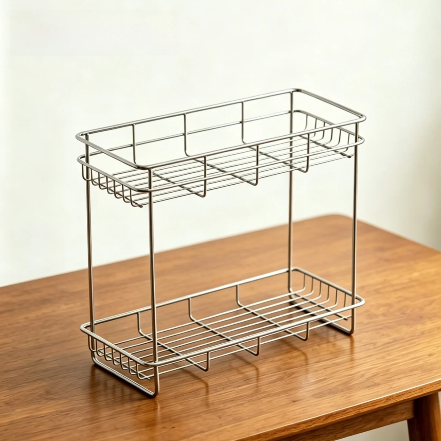 Bathroom Stainless Steel Desktop Organizer Rack Two Layers Small Washroom Cosmetic Arrangement Drain Cup Rack Storage Shelf