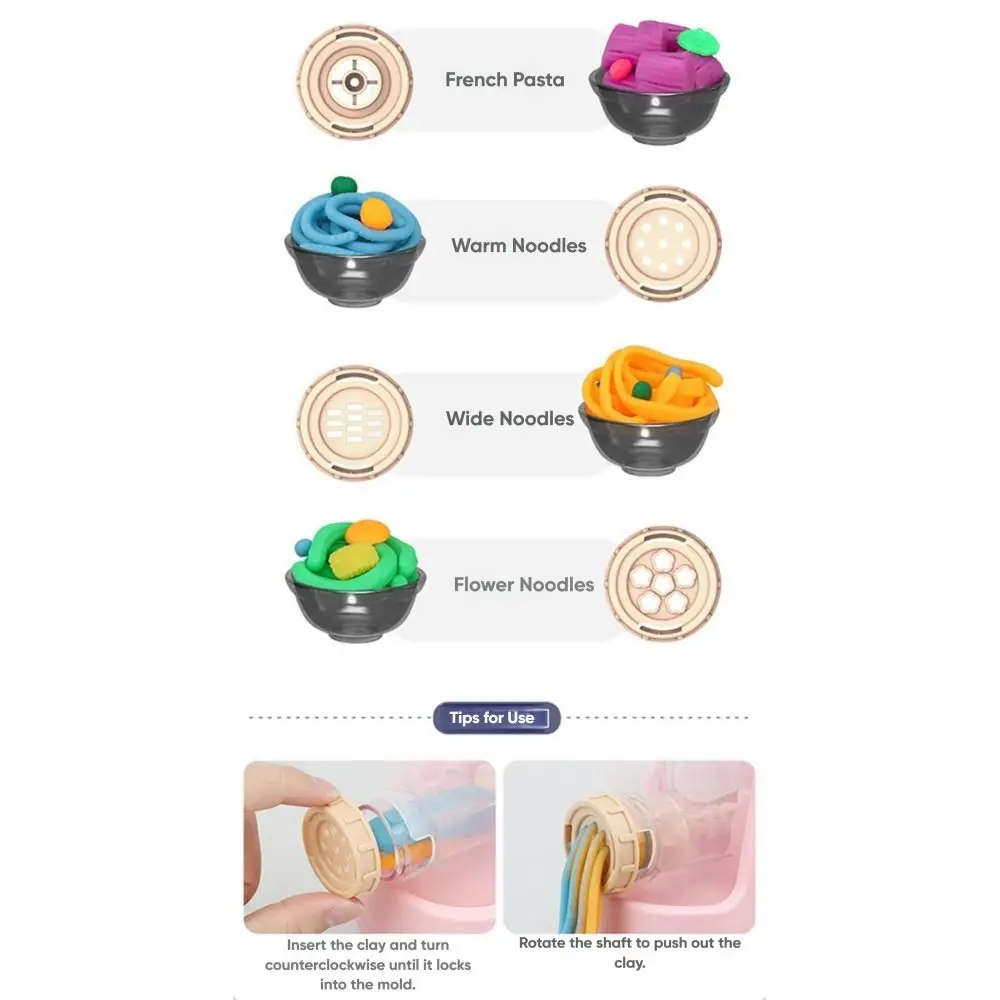 مجموعة قوالب الطين متعددة الألوان DIY الملحقات آلة المعكرونة محاكاة المطبخ آلة الآيس كريم البلاستيكية لعب لعبة المنزل #1