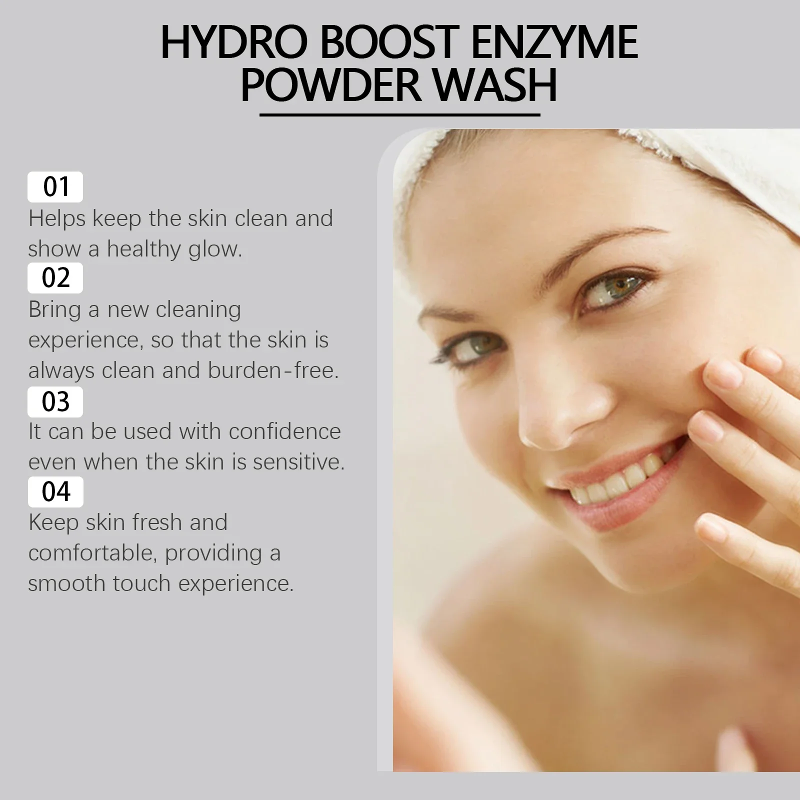 إنزيم بودرة الوجه غسل البشرة السيطرة على النفط تنظيف مسام الوجه إزالة الرؤوس السوداء البثور سطع لون البشرة نضارة طويلة الأمد #4