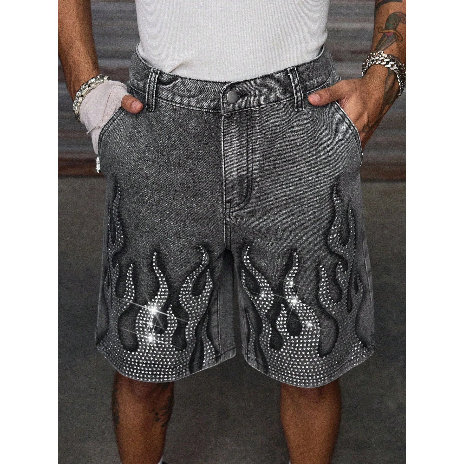 Jorts Denim Shorts Mens Shorts Loose Street Style Spring Summer New Casual Non Stretch Comfortable Urban Wear view 3
