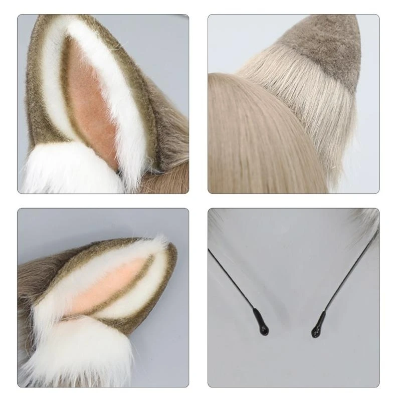 Kunstmatige dieren wolf oor cosplay hoofddeksel meisje push haarbandoren hoofdbanden feest dagelijks Halloween -kostuum voor